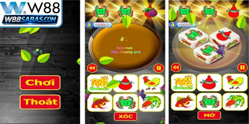 Bầu cua online W88 sử dụng sáu biểu tượng quen thuộc
