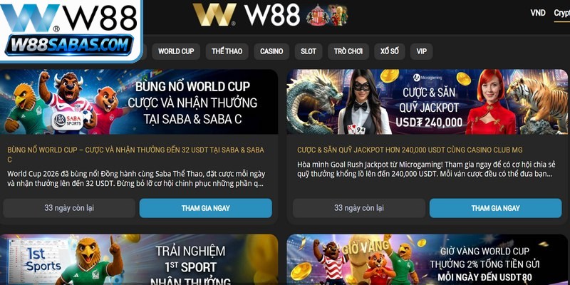 Khuyến Mãi W88 Siêu Hot, Tặng Quà Thả Ga Khi Tham Gia 1 Khuyến mãi W88 được xây dựng nhằm đáp ứng nhu cầu của nhiều nhóm người